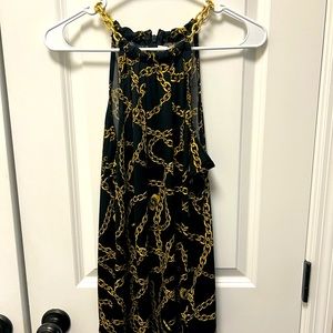 Micheal Kors ladies SZM sleeveless top, chain straps, zips in back, see pics